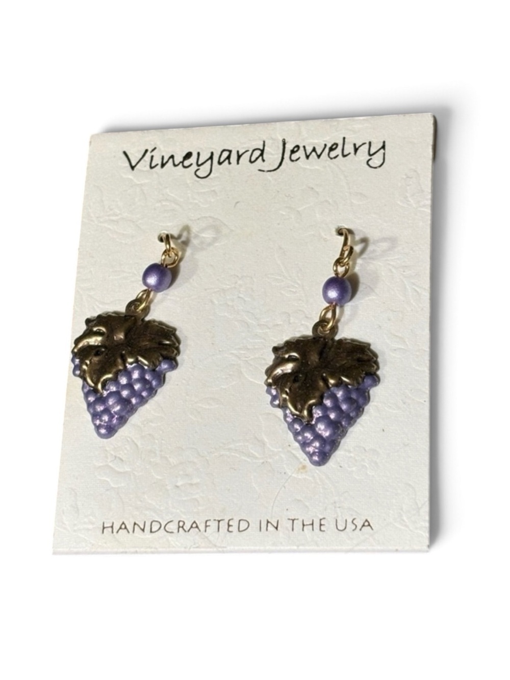 NWT Purple and Gold Grape Earrings